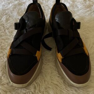 Chloe Black and Yellow Casual Shoes